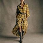 Abril - Plaid shirt dress with belt
