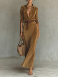 Aurelia | Belted Suede Dress