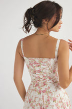 AURORA - LACE-UP CORSET MIDI DRESS