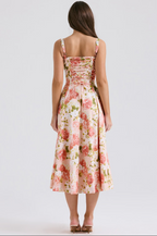 AURORA - LACE-UP CORSET MIDI DRESS