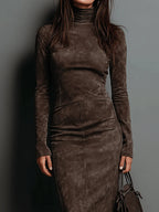 Ava | Suede Midi Dress