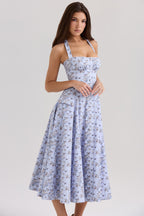 Belle - Daisy Print Halter Neck Midi Dress