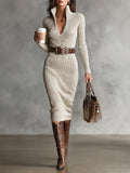 Clara - Knitted dress with a mock turtleneck