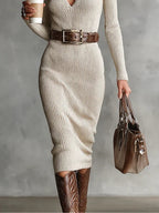 Clara - Knitted dress with a mock turtleneck