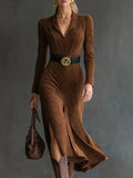 Eleanor | Suede Midi Dress