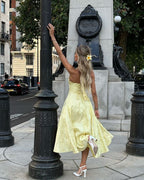 Esmeralda - Halter Sleeveless Midi Dress
