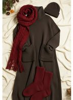 Genna - High-Neck Long-Sleeve Casual Loose Knit Dress