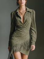 Hazel | Viscose Mini Dress With V-Neckline