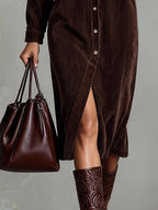 Isabel | Classic Corduroy Midi Dress