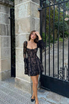 Mabel | Long Sleeved Lace Mini Dress