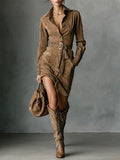 Mila | Suede Shirt Dress