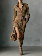 Mila | Suede Shirt Dress