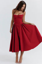 Nina - Sleeveless Corset Midi Dress