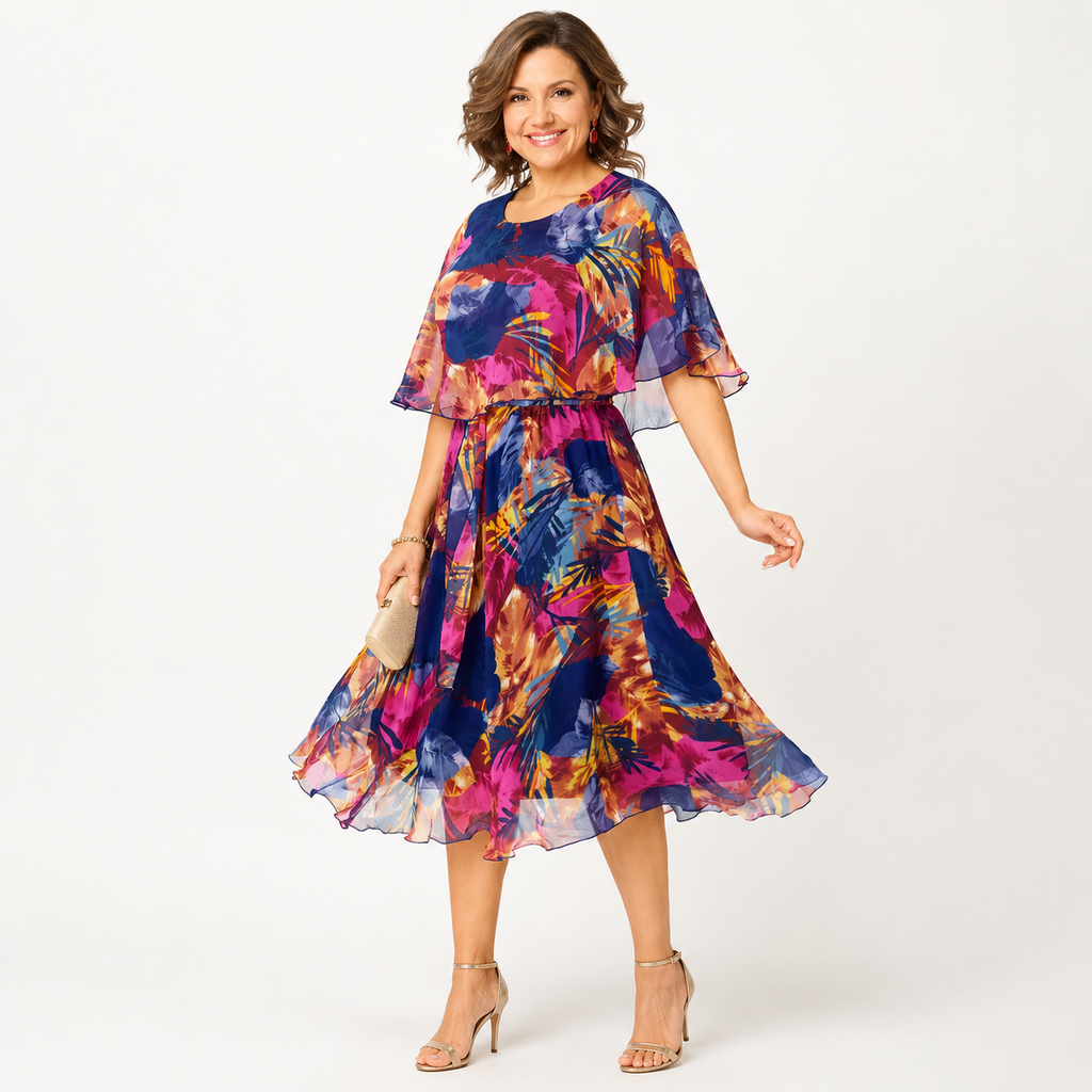 Vivian - Comfortable Plus Size Chiffon Dress