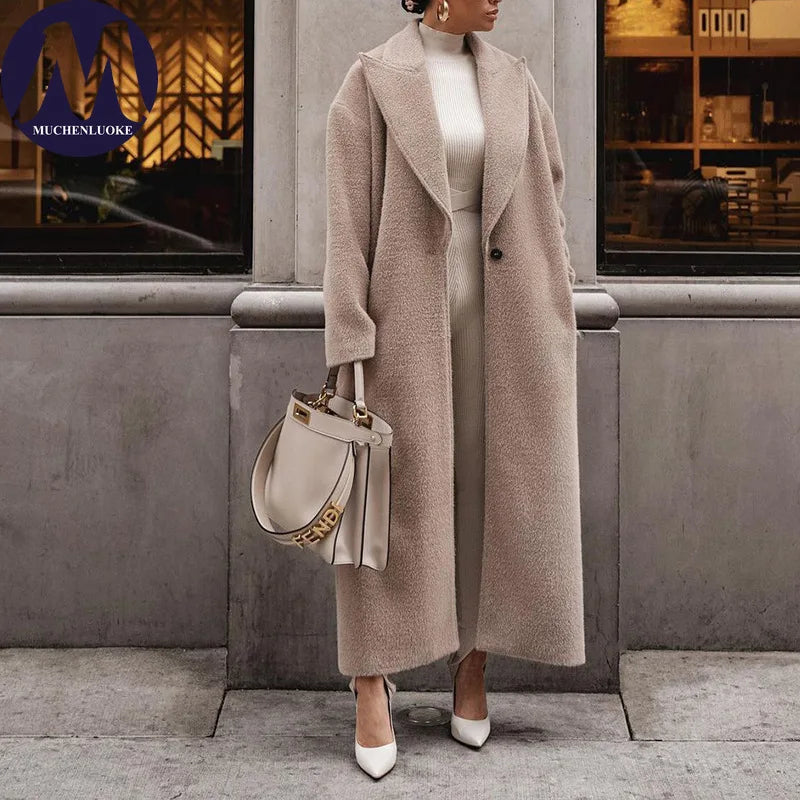 Women's Belted Long Wool Coat – Philippa