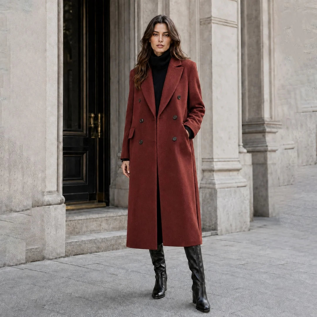Women's Burgundy Wool Trench Coat – Beatrix
