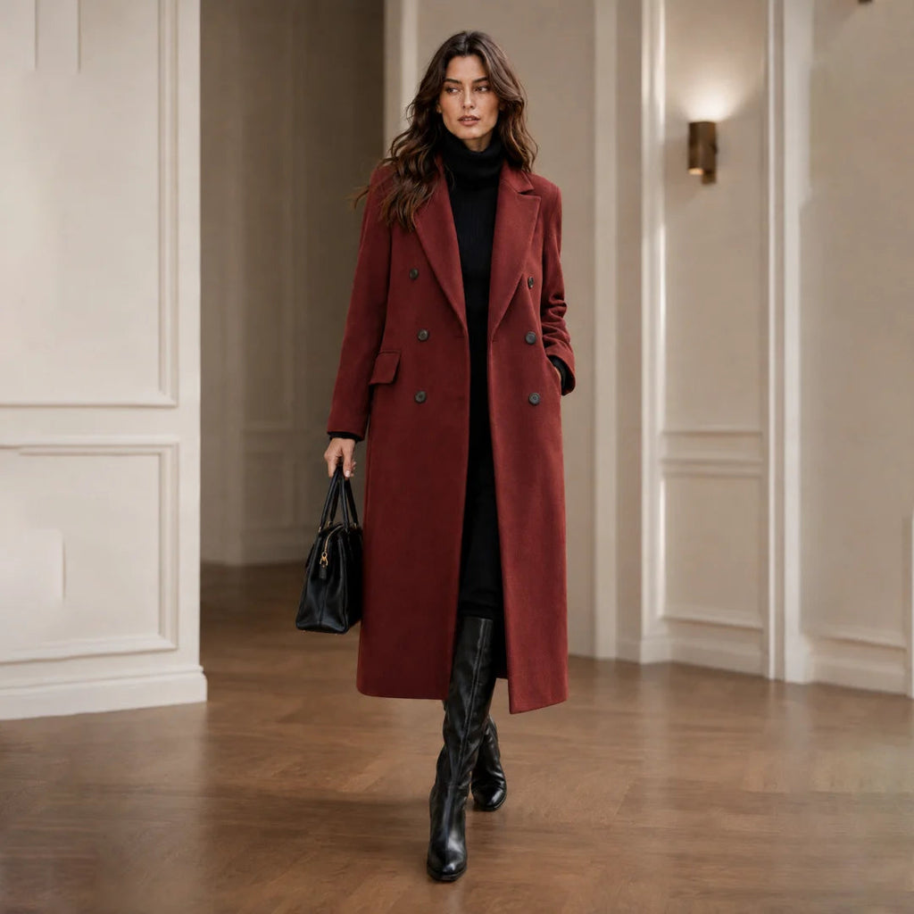 Women's Burgundy Wool Trench Coat – Beatrix