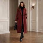 Women's Burgundy Wool Trench Coat – Beatrix