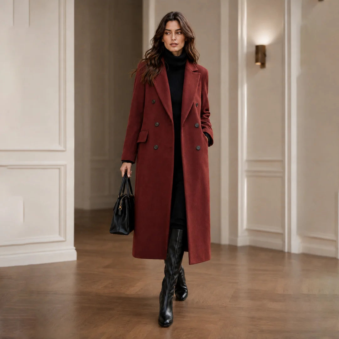 Women's Burgundy Wool Trench Coat – Beatrix