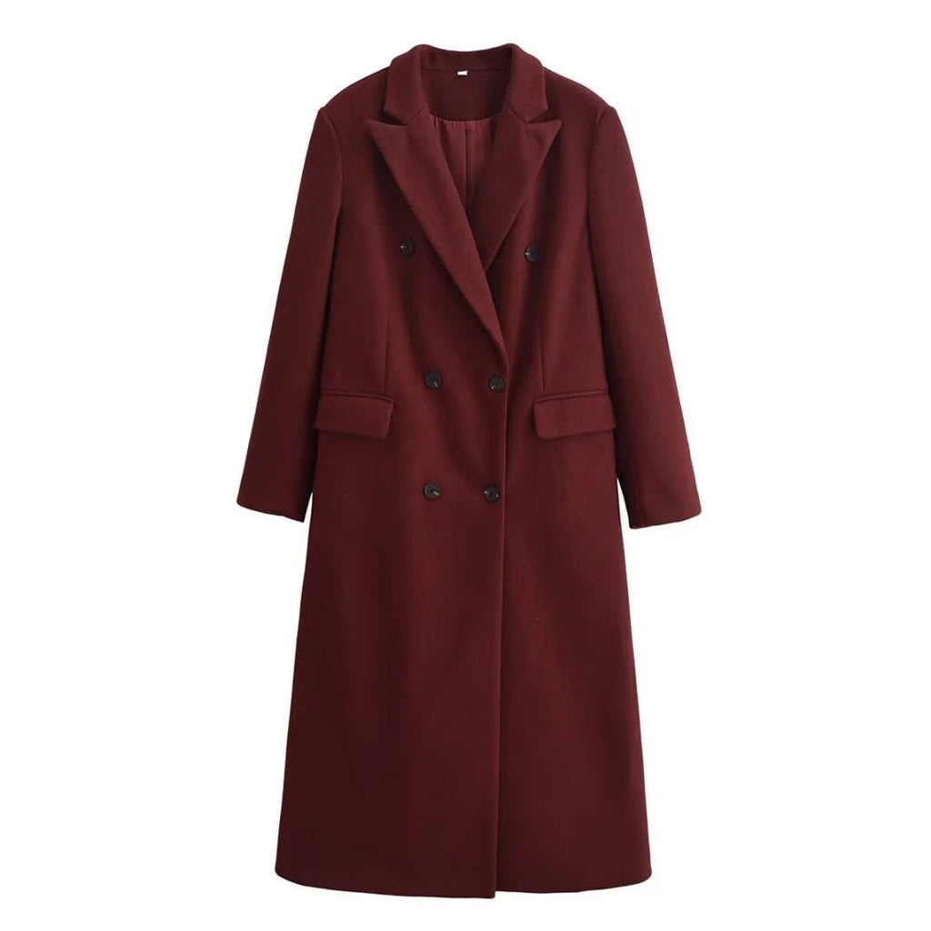 Women's Burgundy Wool Trench Coat – Beatrix
