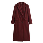 Women's Burgundy Wool Trench Coat – Beatrix