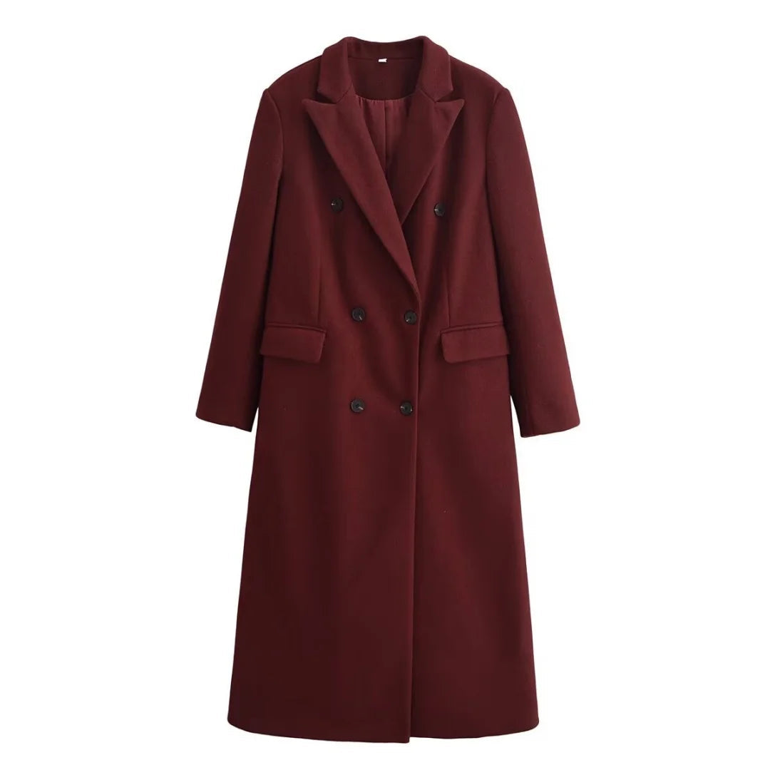 Women's Burgundy Wool Trench Coat – Beatrix