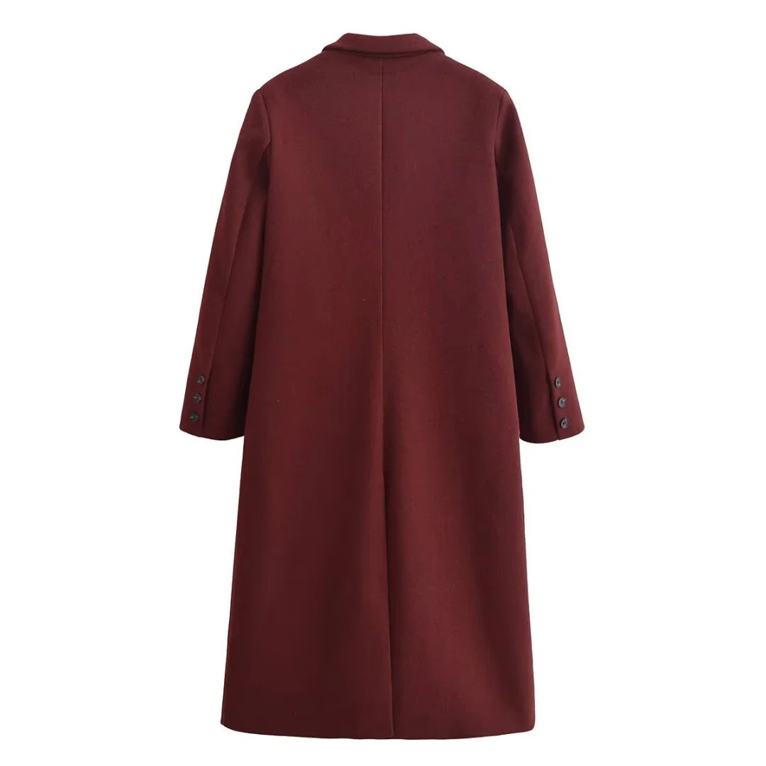 Women's Burgundy Wool Trench Coat – Beatrix