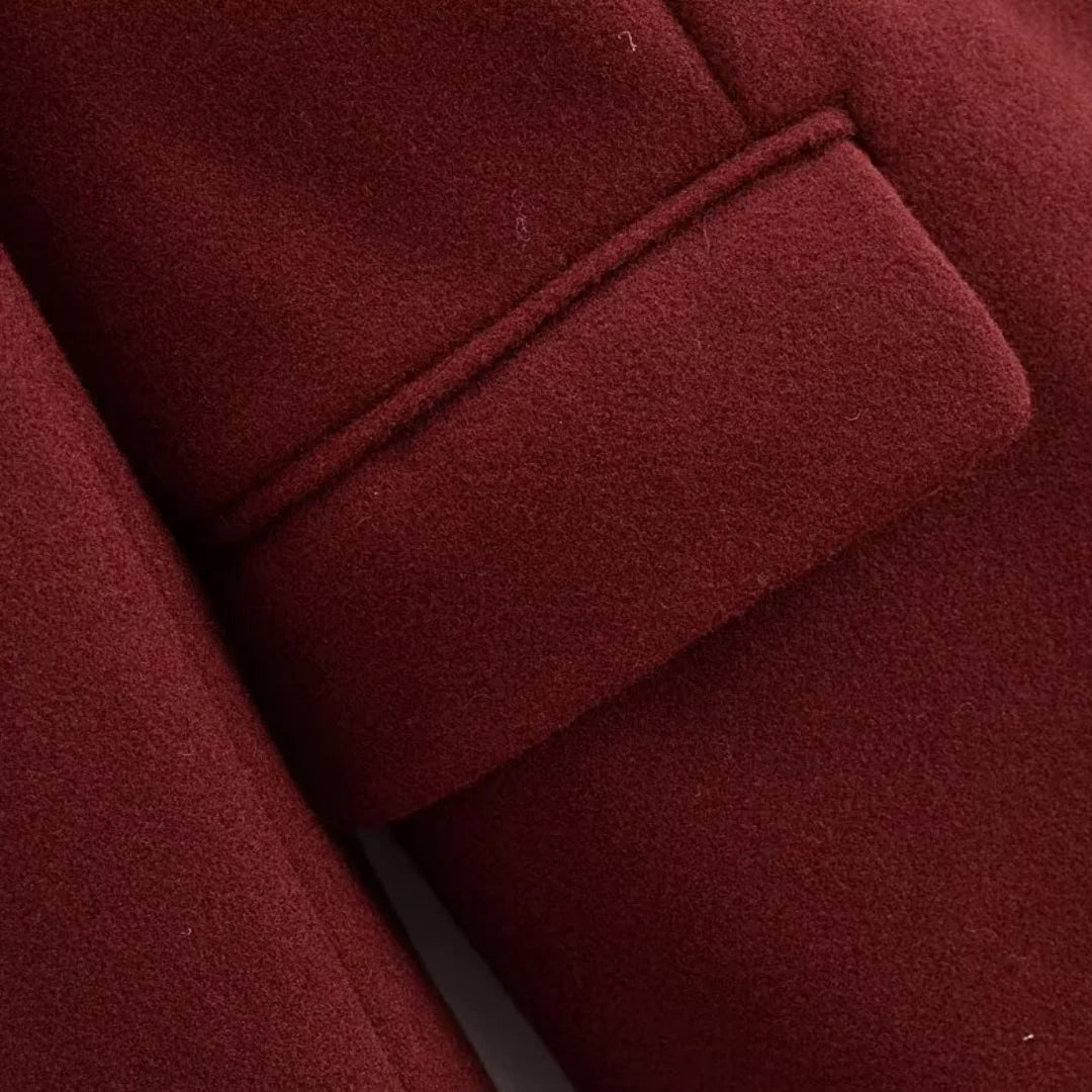 Women's Burgundy Wool Trench Coat – Beatrix