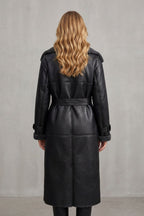 Women's Cozy Oversized Shearling Coat with Belt – Nell