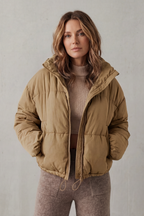 Women's Cozy Quilted Cropped Puffer Jacket – Fern