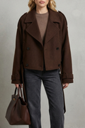Women's Cropped Double-Breasted French Wool Jacket – Imogen