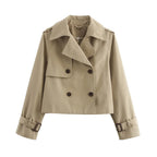 Women's Cropped Double Breasted Trench – Verity