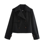 Women's Cropped Double Breasted Trench – Verity