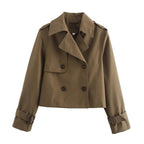 Women's Cropped Double Breasted Trench – Verity