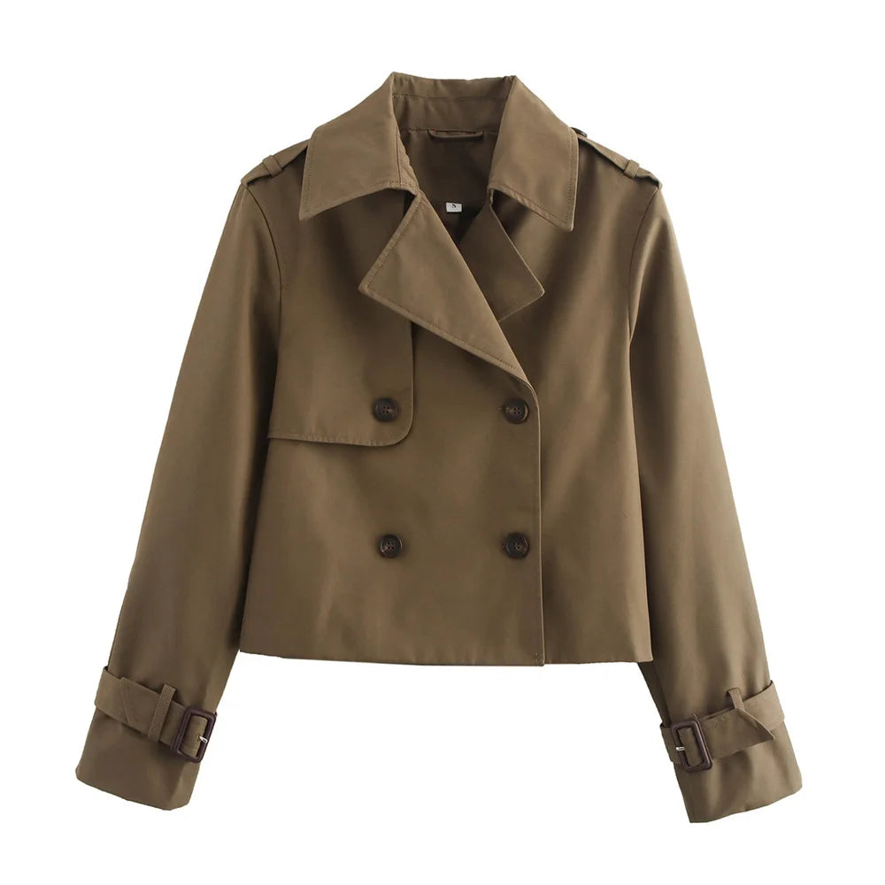 Women's Cropped Double Breasted Trench – Verity