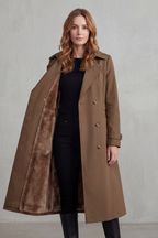 Women's Double-Breasted Winter Coat with Faux Fur Lining – Xanthe