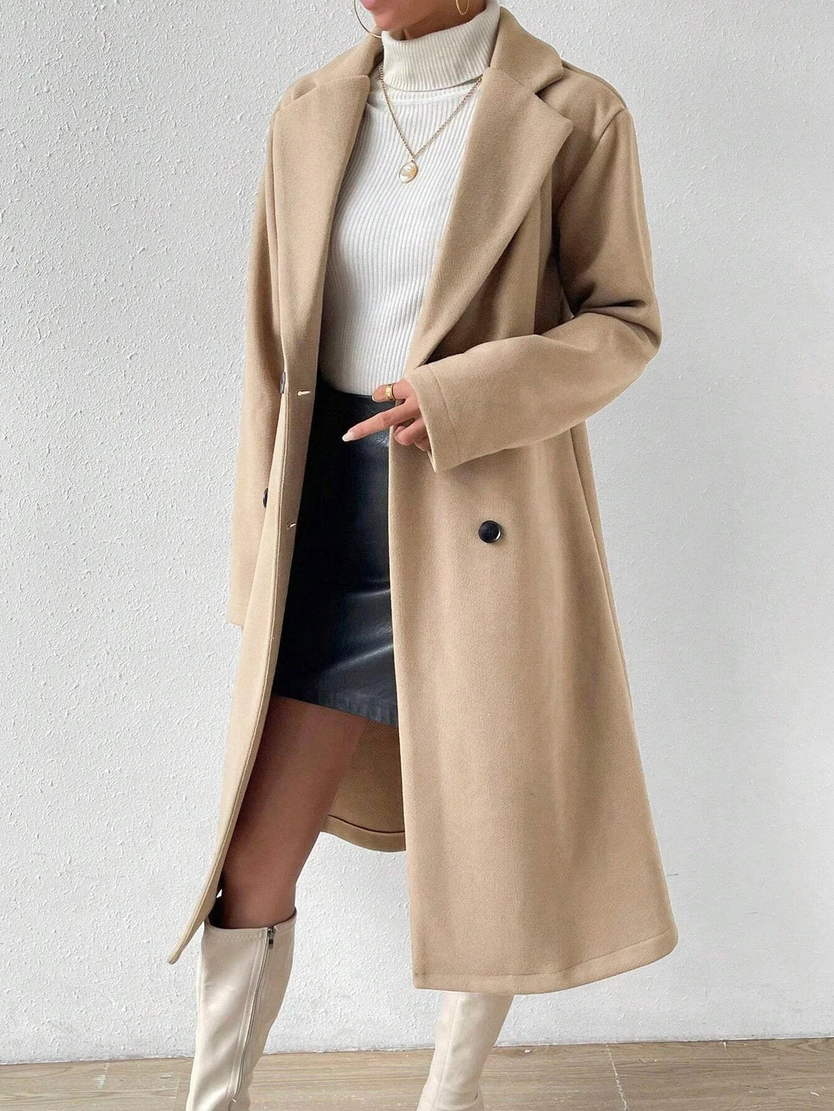 Women's Double Button Lapel Coat – Sybilla