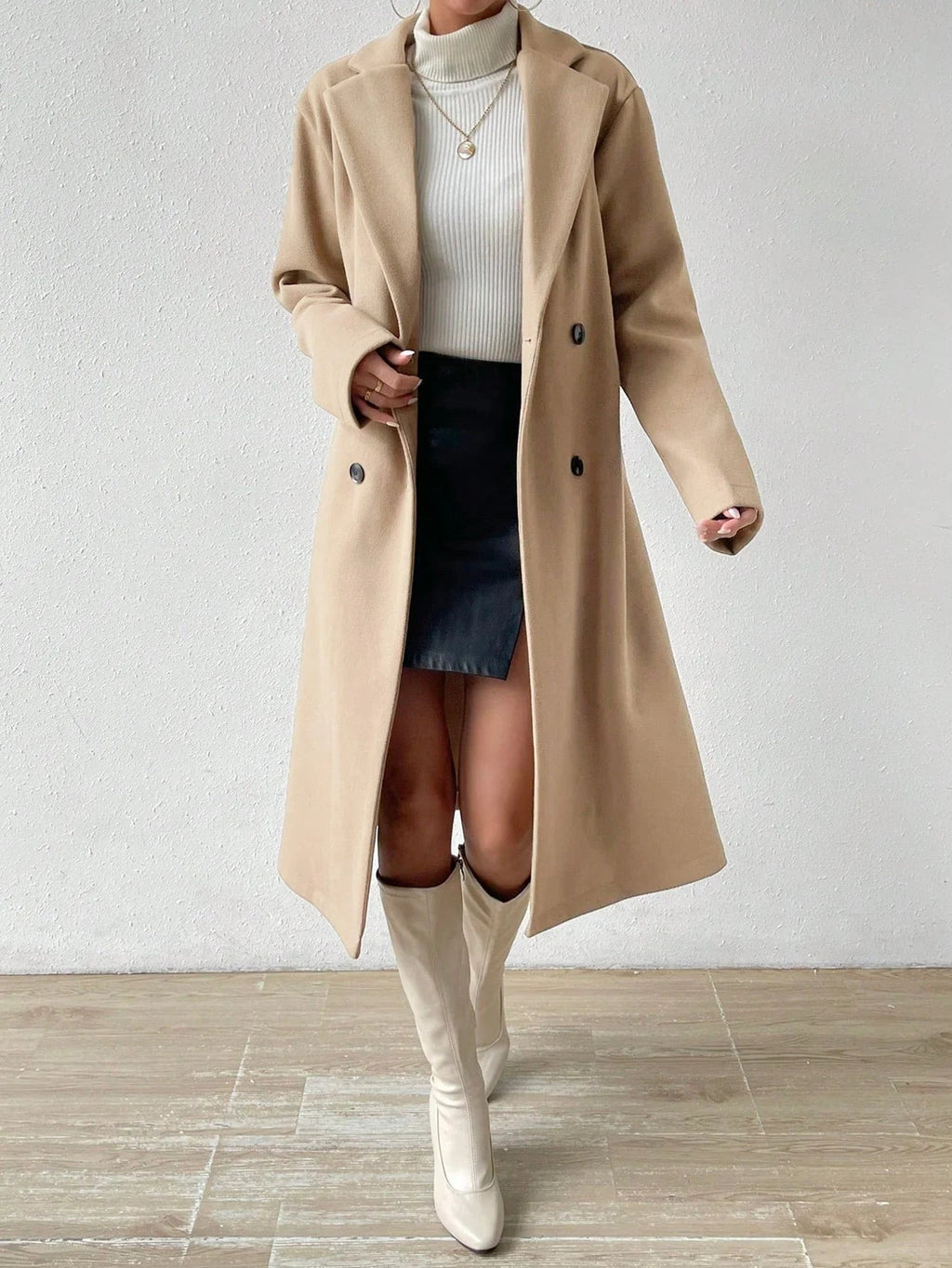 Women's Double Button Lapel Coat – Sybilla