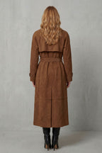 Women's Elegant Suede Trench Coat – Mabel