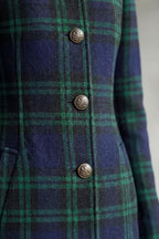 Women's Highland Check Silhouette Wool Blend Coat – Celestine