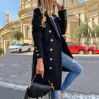 Women's Long Double Breasted Wool Coat – Harriet