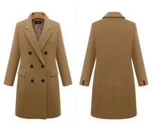 Women's Long Double Breasted Wool Coat – Harriet