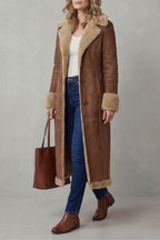 Women's Long Winter Coat with Shearling Lining – Rowan