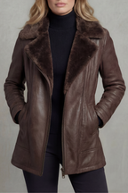 Women's Luxurious Shearling-Lined Leather Jacket – Wynne