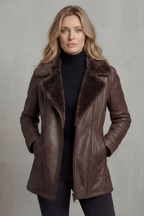 Women's Luxurious Shearling-Lined Leather Jacket – Wynne
