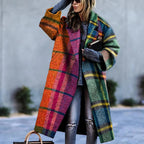 Women's Printed Wool Blend Long Coat – Constance