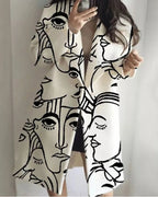 Women's Printed Wool Blend Long Coat – Constance