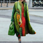 Women's Printed Wool Blend Long Coat – Constance