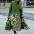 Women's Printed Wool Blend Long Coat – Constance