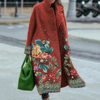 Women's Printed Wool Blend Long Coat – Constance